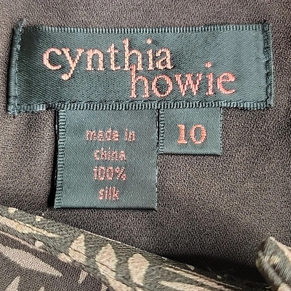 CYNTHIA HOWIE Silk Lightweight Abstract Brown‎ and Tan Short Jacket Size 10 - Picture 8 of 8